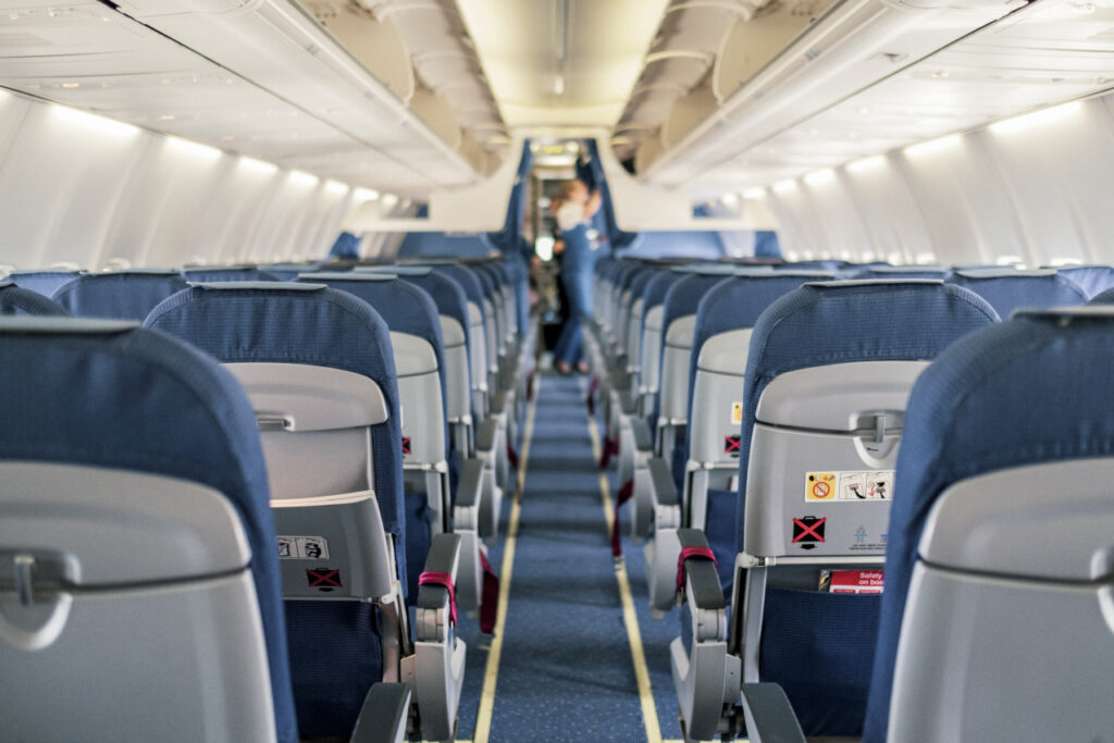 Empty Airplane Cabin