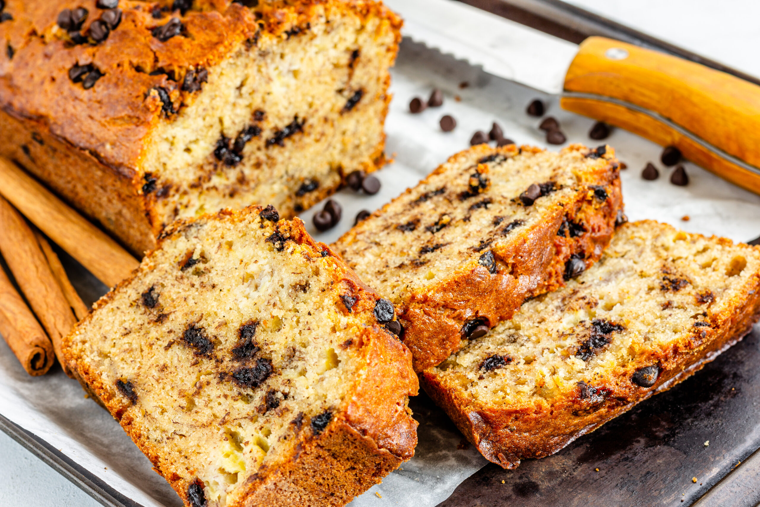 Banana Bread and Slices Close-Up Photo
